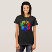 Autism Awareness Sign Language Hand Puzzle Support T-shirt (Voorkant volledig)