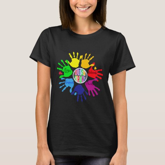 Autism Awareness Sign Language Hand Puzzle Support T-shirt (Voorkant)