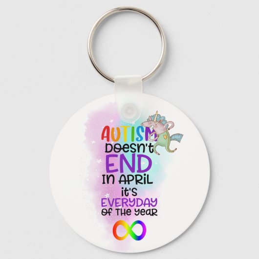 Autism Awareness Slogan April - Neurodiversity Sleutelhanger (Voorkant)