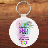 Autism Awareness Slogan April - Neurodiversity Sleutelhanger (Voorkant)