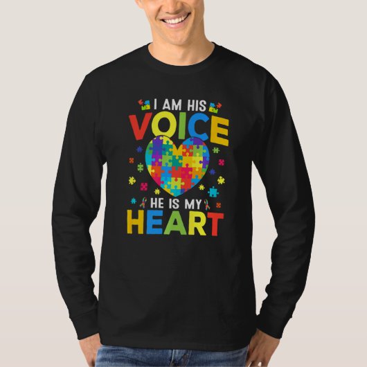 Autism Awareness Son boys Kinder ik ben zijn stem T-shirt (Voorkant)