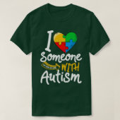 Autism Awareness Son in law Funny I Love Iemand W T-shirt (Design voorkant)