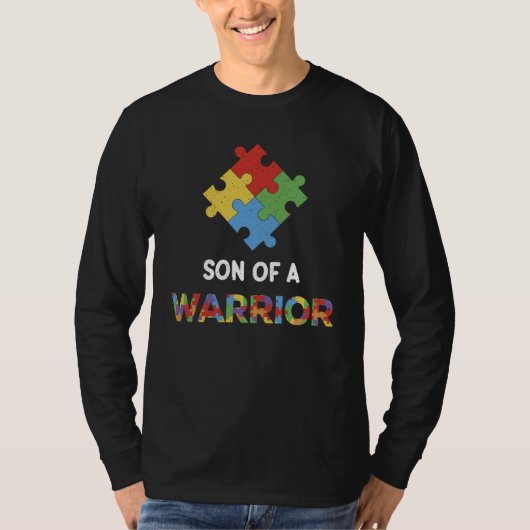 Autism Awareness Son Of A Warrior Autistic Kids Aw T-shirt (Voorkant)