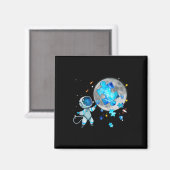 Autism Awareness Space sterft Astronaut op de maan Magneet (Voorkant / Achterkant)