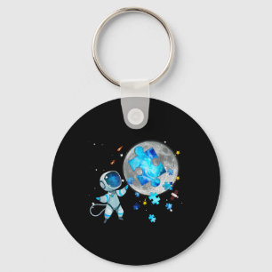 Autism Awareness Space sterft Astronaut op de maan Sleutelhanger