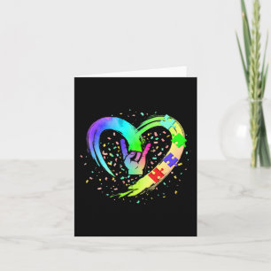 Autism Awareness Special Ed Teacher ASL Sign Langu Kaart