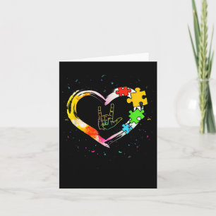 Autism Awareness Special Ed Teacher Asl Sign Langu Kaart