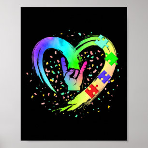 Autism Awareness Special Ed Teacher ASL Sign Langu Poster