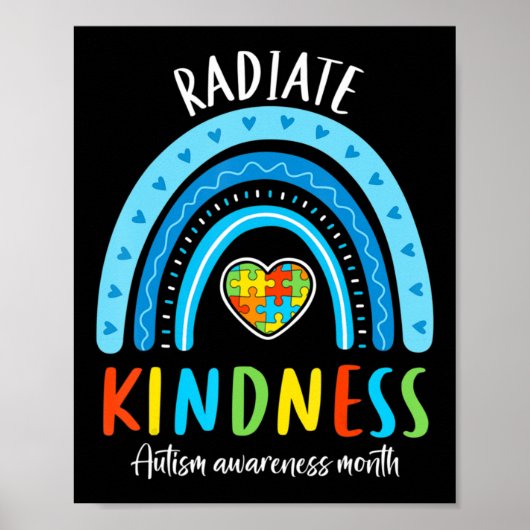 Autism Awareness Special Ed Teacher Radiate Kindne Poster (Voorkant)