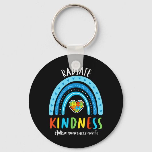 Autism Awareness Special Ed Teacher Radiate Kindne Sleutelhanger (Voorkant)