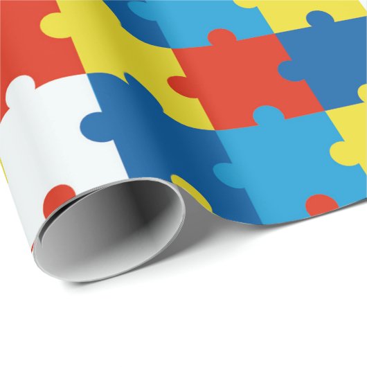 Autism Awareness Spectrum Jigzaag Puzzle Piments Cadeaupapier (Rol Hoek)