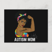 Autism Awareness Sterke mam Afro Moeder Black Wome Briefkaart (Voorkant)