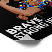 Autism Awareness Sterke mam Afro Moeder Black Wome Poster (Hoek)