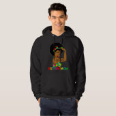 Autism Awareness Strong Autism Mom Afro Black Moth Hoodie (Voorkant volledig)