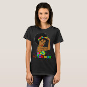 Autism Awareness Strong Autism Mom Afro Black Moth T-shirt (Voorkant volledig)