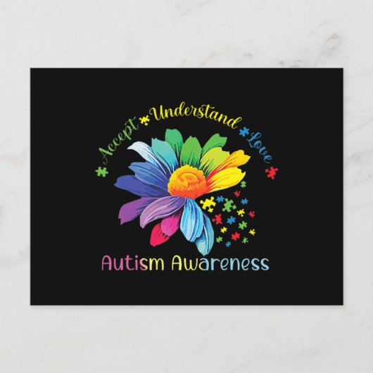 Autism Awareness Sunflower Accept Understand Love Briefkaart (Voorkant)