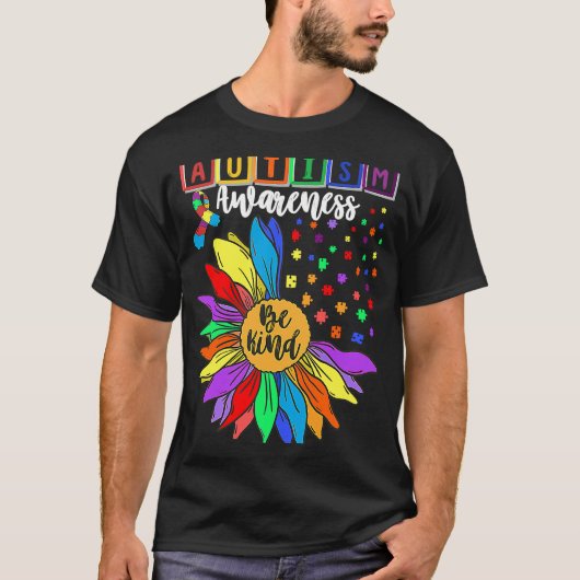 Autism Awareness Sunflower Choose Kindness Autism  T-shirt (Voorkant)