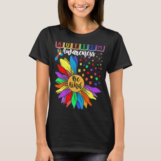 Autism Awareness Sunflower Choose Kindness Autism  T-shirt (Voorkant)