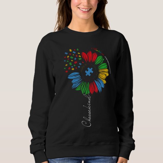 Autism Awareness Sunflower Kids Choose Kind Autism Trui (Voorkant)
