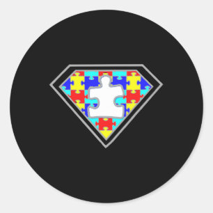 Autism Awareness Superheld Autism Gifts Boys Teach Ronde Sticker