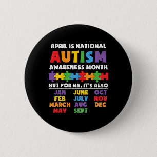 Autism Awareness Support Autism Kids For Mom Dad 2 Ronde Button 5,7 Cm