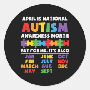 Autism Awareness Support Autism Kids For Mom Dad 2 Ronde Sticker