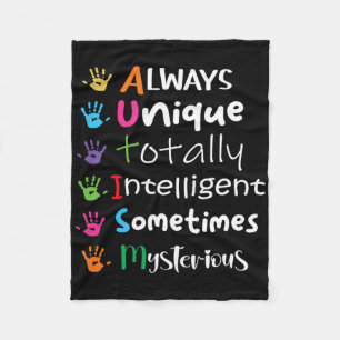 Autism Awareness Support Autism Kinder for mam Dad Fleece Deken