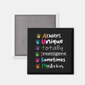 Autism Awareness Support Autism Kinder for mam Dad Magneet (Voorkant / Achterkant)