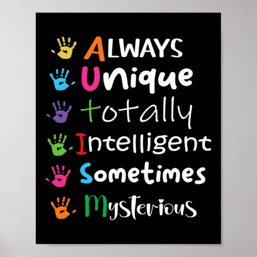 Autism Awareness Support Autism Kinder for mam Dad Poster (Voorkant)