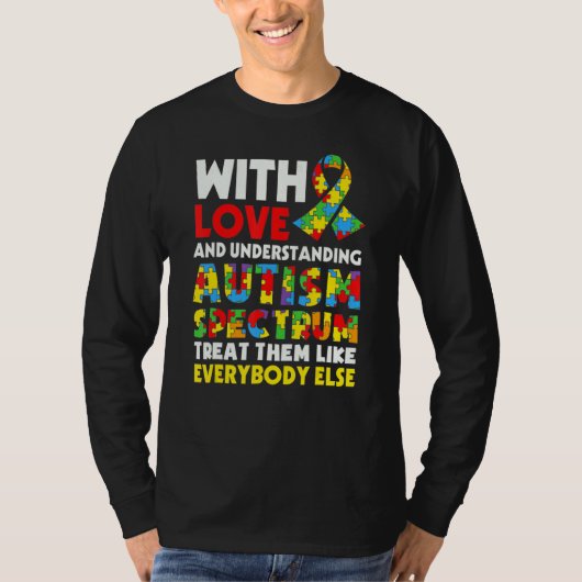 Autism Awareness Support Autism Kinder for mam Dad T-shirt (Voorkant)