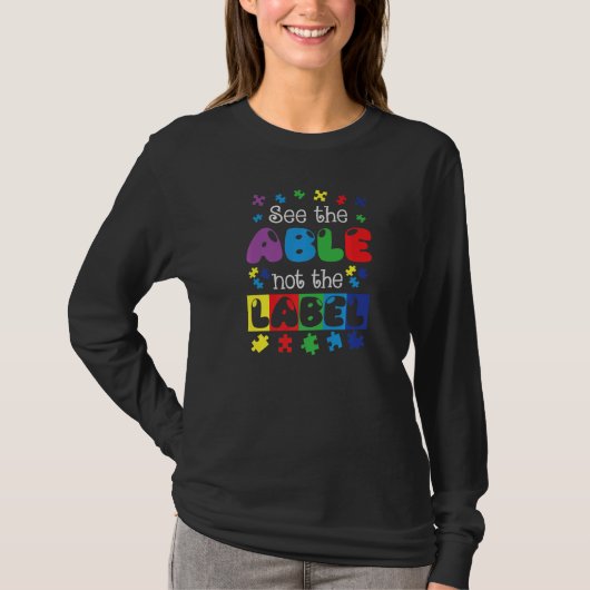 Autism Awareness Support Autism Kinder for mam Dad T-shirt (Voorkant)