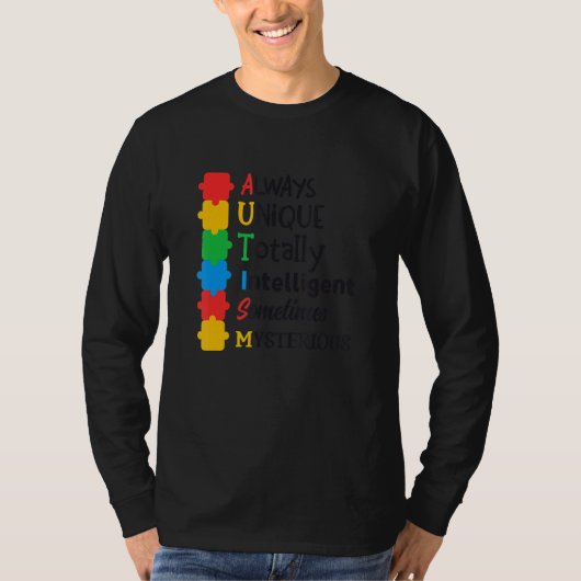 Autism Awareness Support Autism Kinder for mam Dad T-shirt (Voorkant)