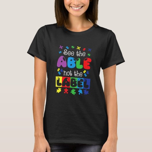 Autism Awareness Support Autism Kinder for mam Dad T-shirt (Voorkant)