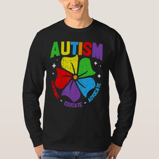 Autism Awareness Support Autism Kinder for mam Dad T-shirt (Voorkant)