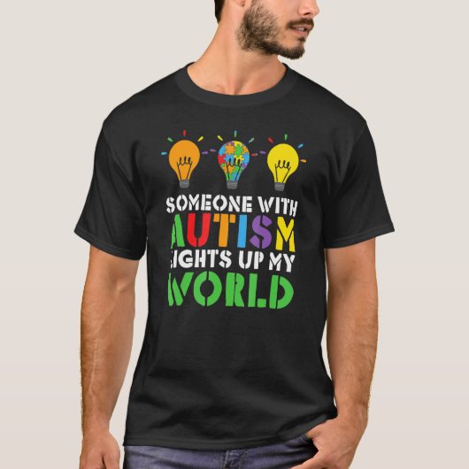 Autism Awareness Support Autism Kinder for mam Dad T-shirt (Voorkant)
