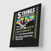 Autism Awareness Support Autism Son Kinder Vierkante Klok (Hoek)