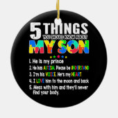 Autism Awareness Support Autism Son Kinder voor ma Keramisch Ornament (Achterkant)