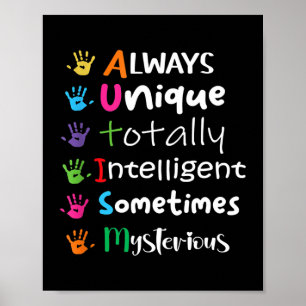 AUTISM AWARENESS Support Autisme Kinderen voor mam Poster