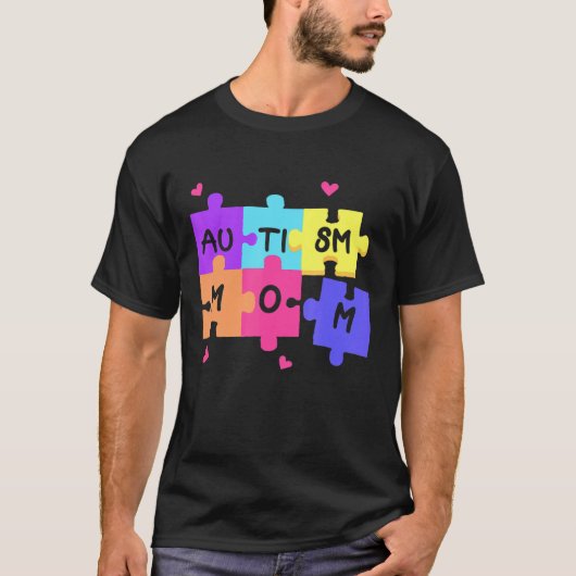 Autism Awareness Support Autistic Mother With Puzz T-shirt (Voorkant)