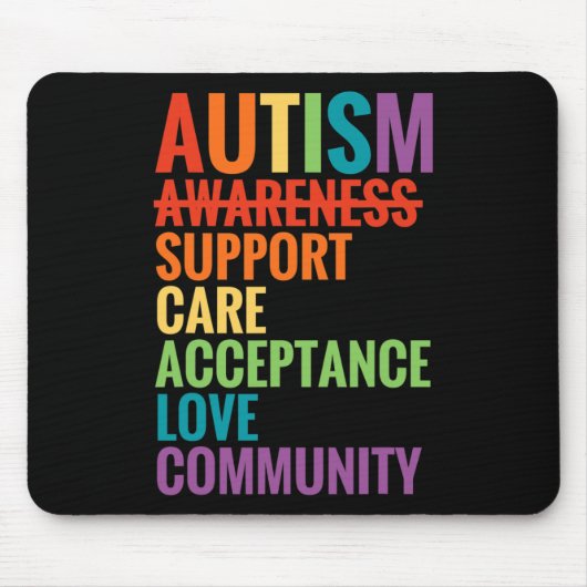 Autism Awareness Support Care Acceptance Ally Gif Muismat (Voorkant)
