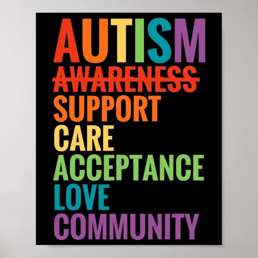 Autism Awareness Support Care Acceptance Ally Gif Poster (Voorkant)