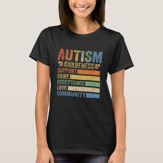 Autism Awareness Support Care Acceptance for women T-shirt (Voorkant)