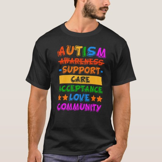 Autism Awareness Support Care Acceptance T-shirt (Voorkant)