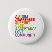 Autism Awareness Support Care Acceptation Ally Gif Ronde Button 5,7 Cm (Voorkant)