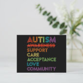 Autism Awareness Support Care Acceptation Ally T-S Briefkaart (Staand voorkant)