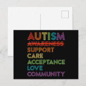 Autism Awareness Support Care Acceptation Ally T-S Briefkaart (Voorkant / Achterkant)