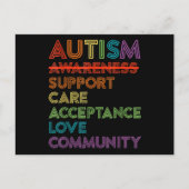 Autism Awareness Support Care Acceptation Ally T-S Briefkaart (Voorkant)