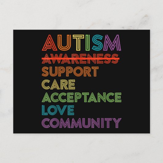 Autism Awareness Support Care Acceptation Ally T-S Briefkaart (Voorkant)