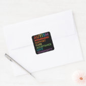 Autism Awareness Support Care Acceptation Ally T-S Vierkante Sticker (Envelop)