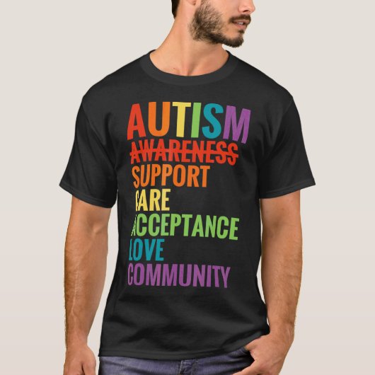 Autism Awareness Support Care Acceptation Ally T-shirt (Voorkant)